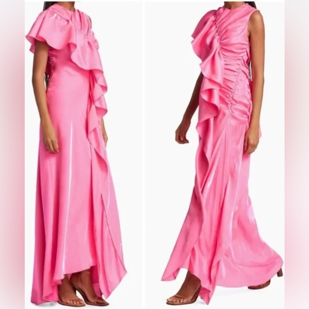 Ulla Johnson Vibrant Pink Asymmetrical Dress